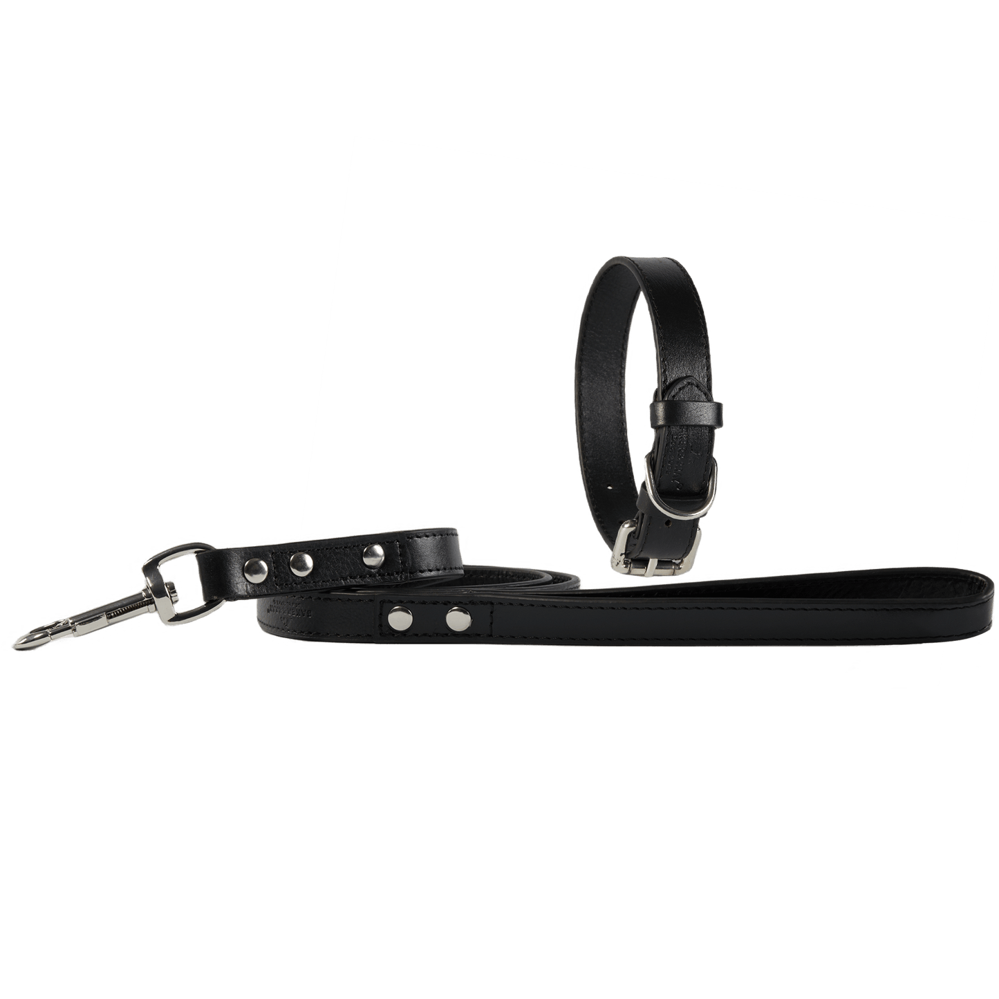 Baker & Bray Sustainable Leather Dog Collar & Lead Set | Black
