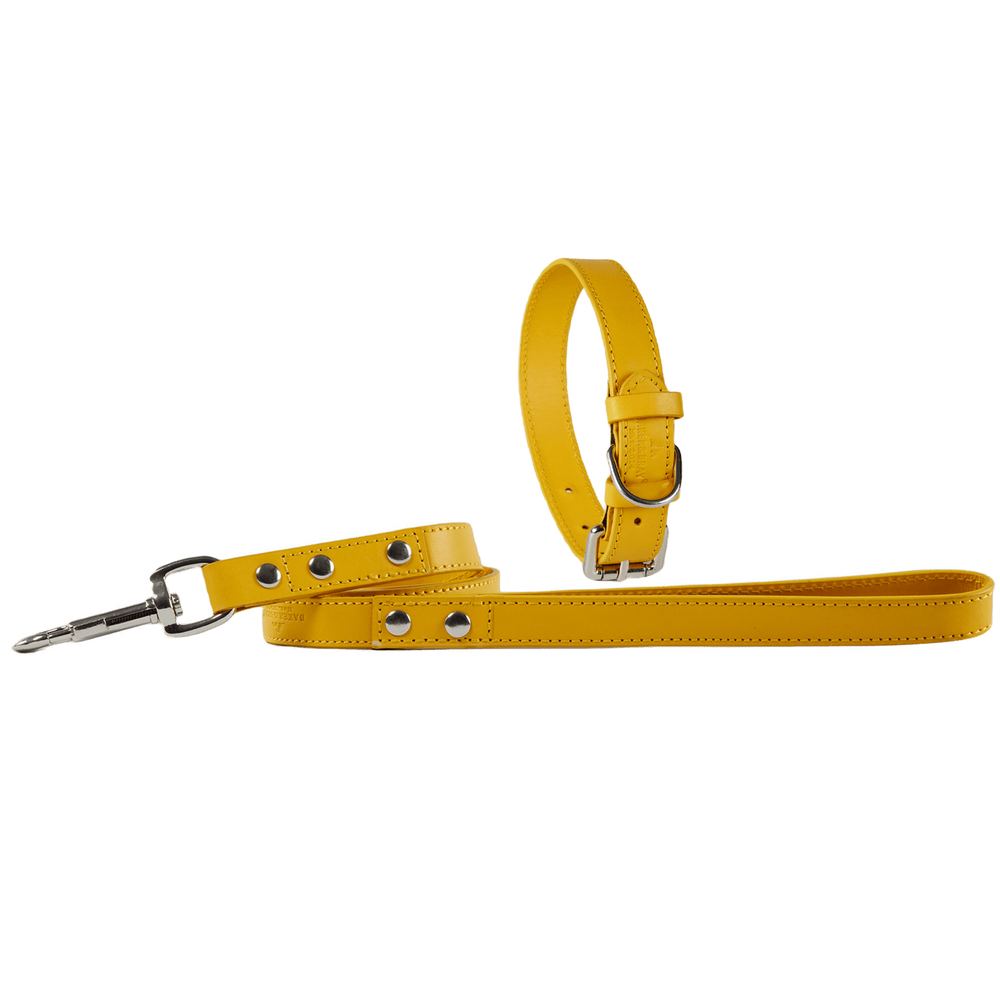 Baker & Bray Sustainable Leather Dog Collar & Lead Set | Lemon