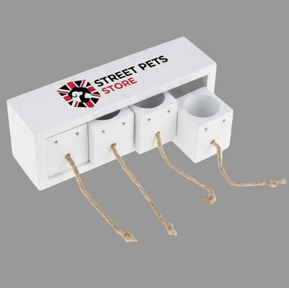 White pet toy with ropes and 'Street Pets Store' branding on a white background