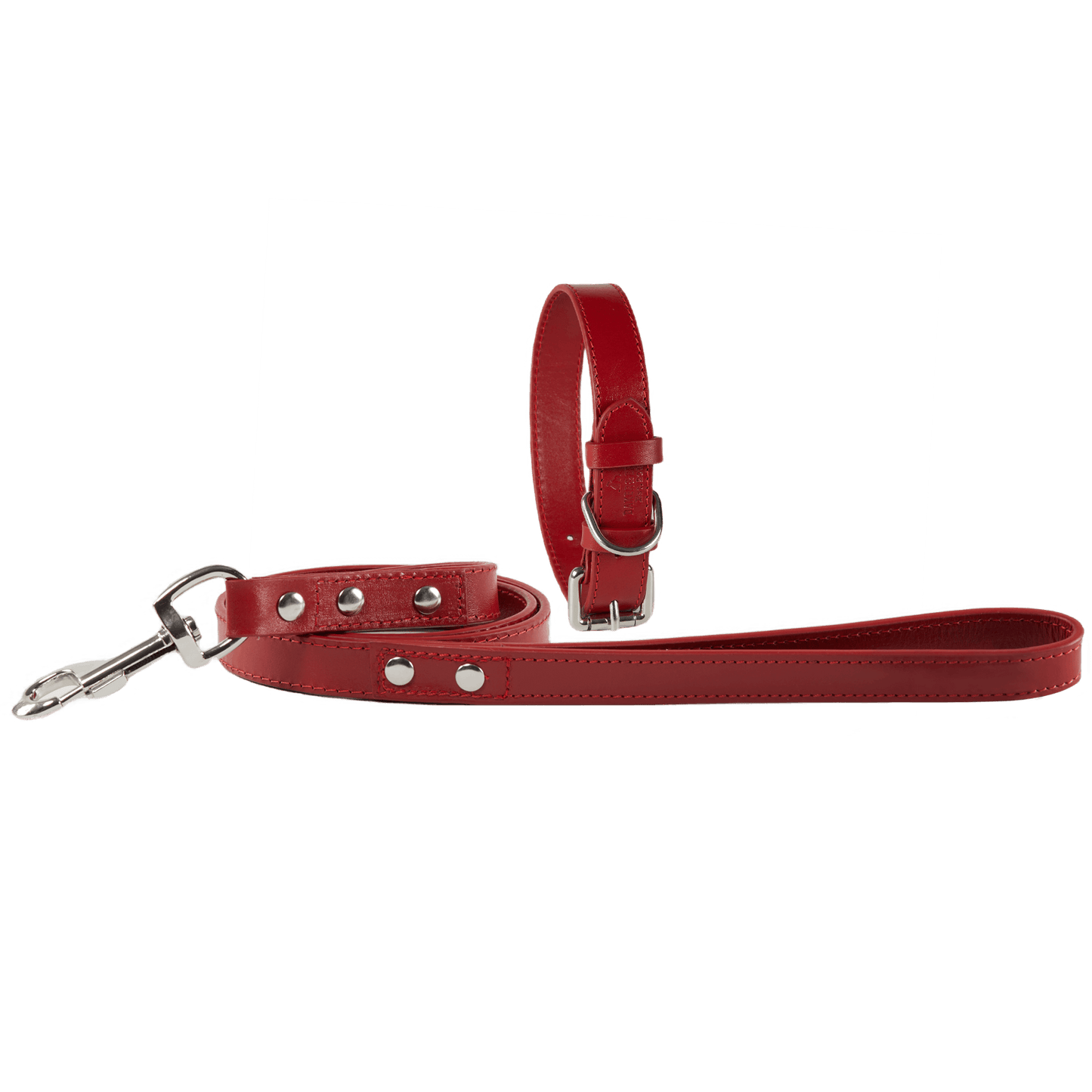 Baker & Bray Sustainable Leather Dog Collar & Lead Set | Rose