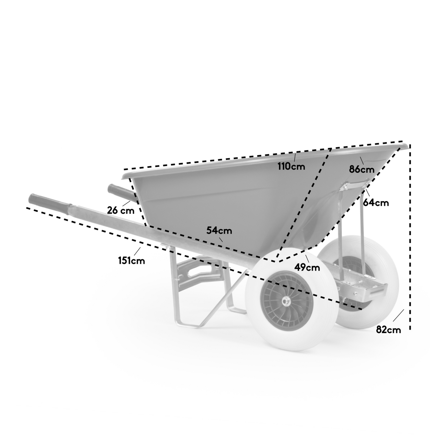 160XL Twin Wheelbarrow