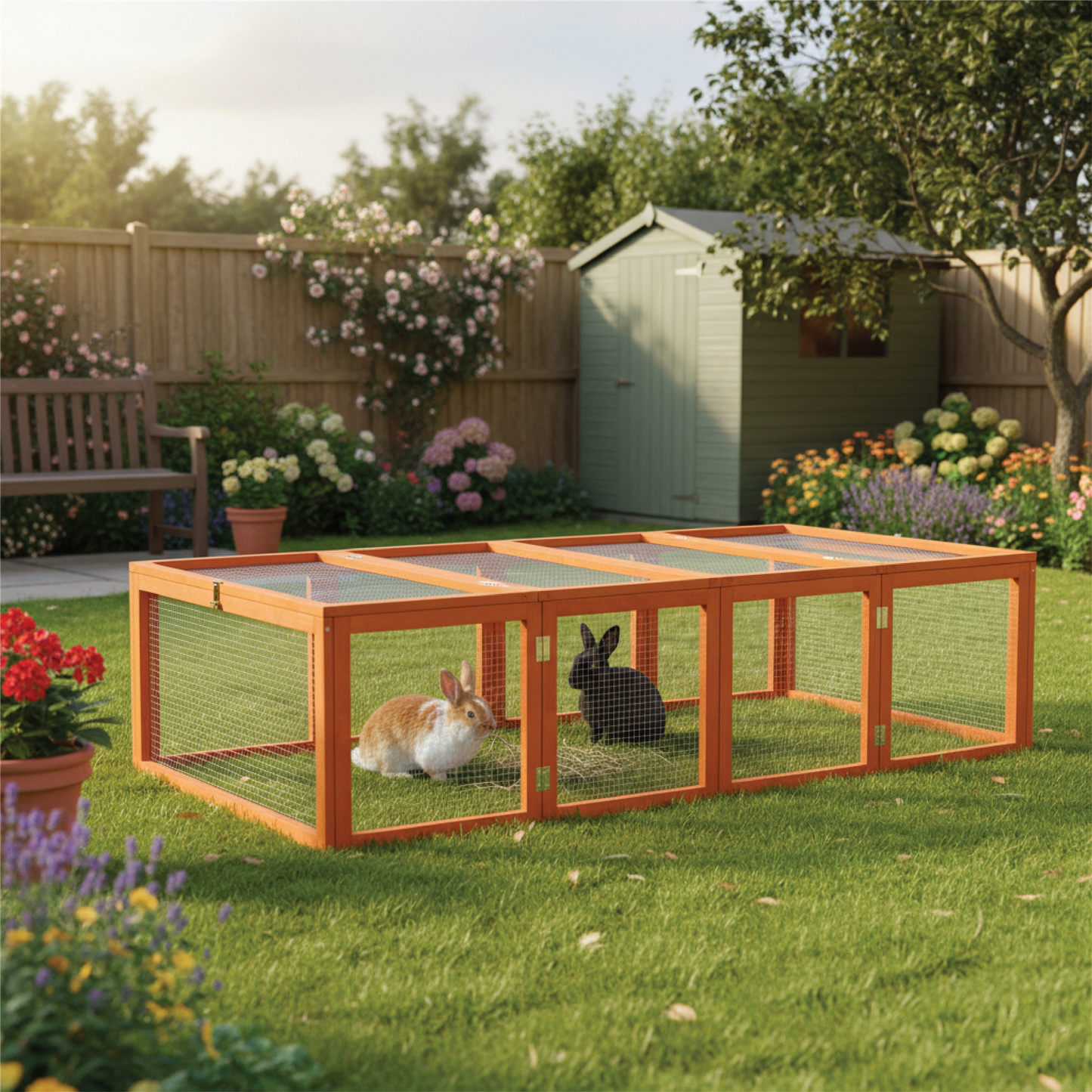 6ft Wooden Folding Pet Run
